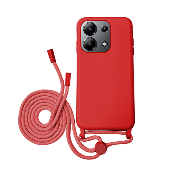 Capa Xiaomi Redmi Note 13 4G Silicone Cordão - Vermelho