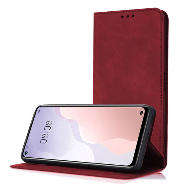 Capa flip com suporte de cartões para Galaxy S23 FE - Vermelho