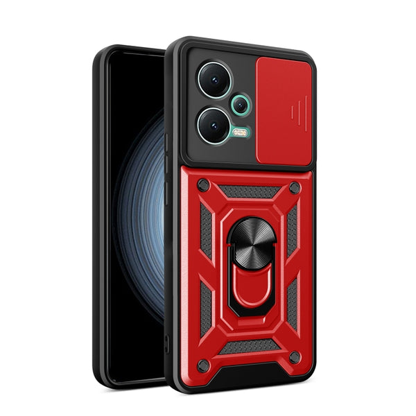 Capa Xiaomi Redmi Note 12 5G Militar Tampa Deslizante - Vermelho