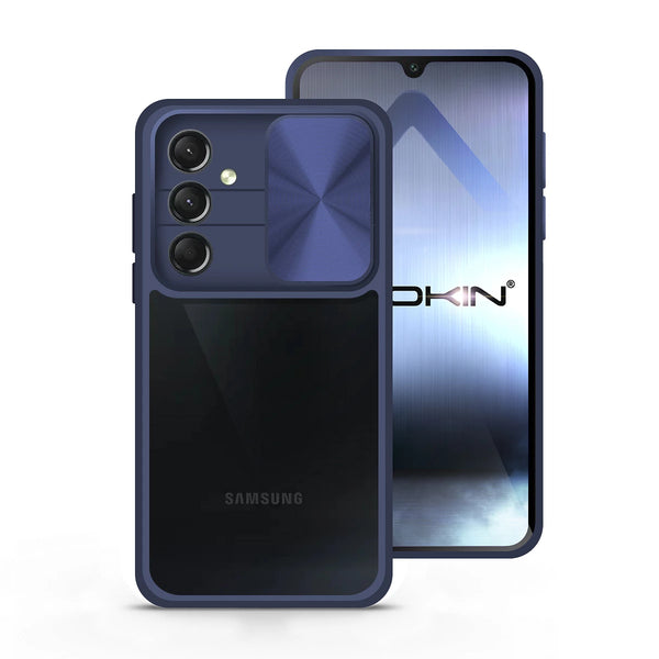 Capa Samsung Galaxy A35 5G com tampa da câmera deslizante - Azul Escuro