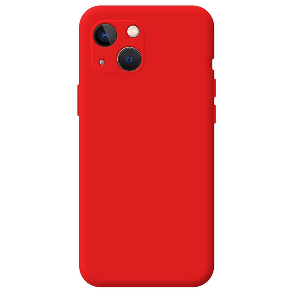 Capa de Silicone com Proteção de câmera para iPhone 15 Plus - Vermelho