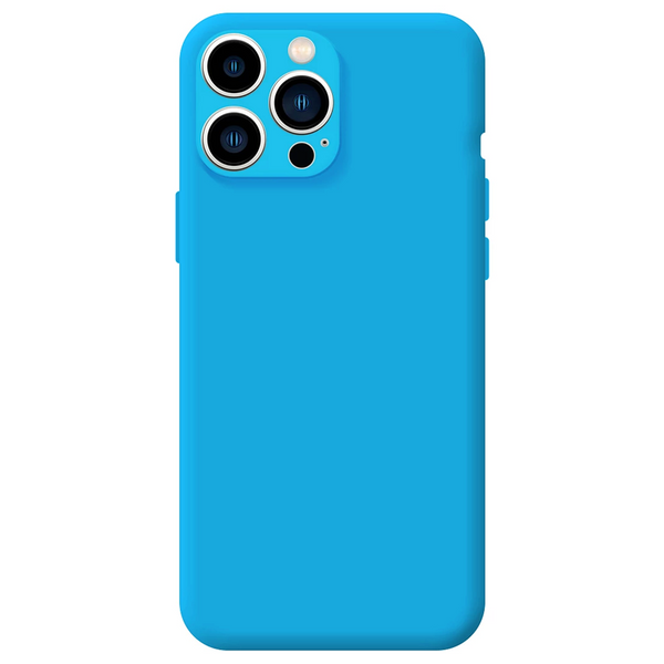 Capa de Silicone com Proteção de câmera para iPhone 15 Pro Max - Azul