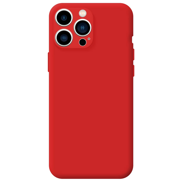 Capa de Silicone com Proteção de câmera para iPhone 15 Pro Max - Vermelho