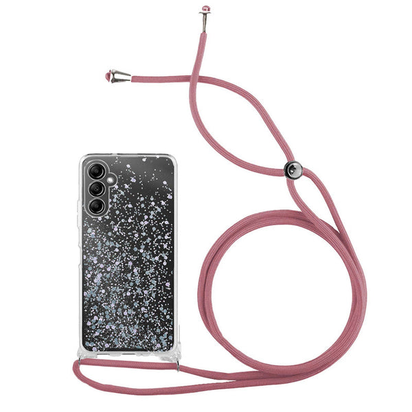 Capa Samsung Galaxy A54 5G Purpurina Cordão - Rosa