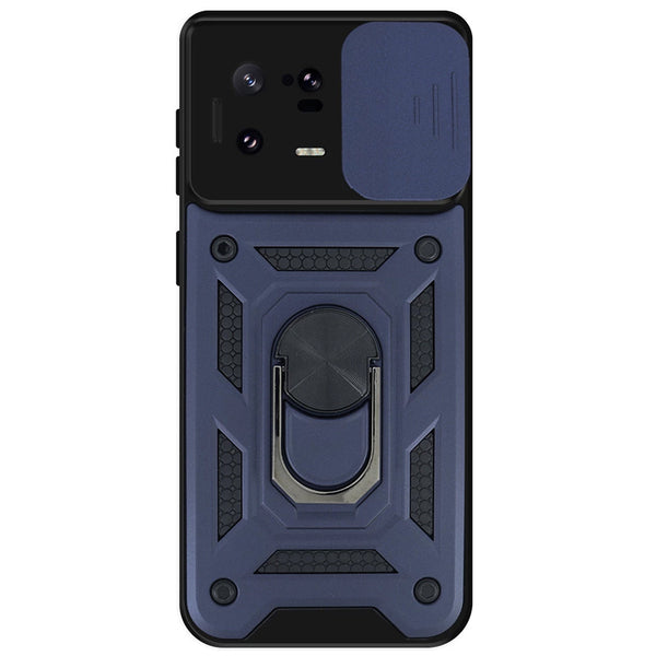 Capa Xiaomi 13 Military com proteção de câmera deslizante e anel 360º - Azul Escuro
