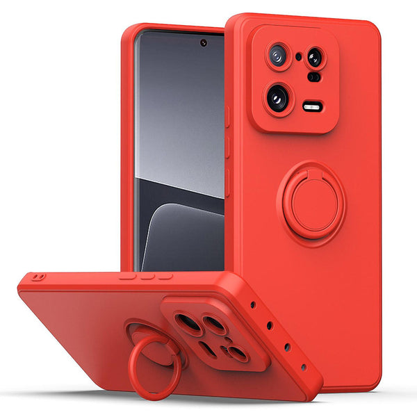 Capa Xiaomi 13 de Silicone com íman e Anel 360º - Vermelho