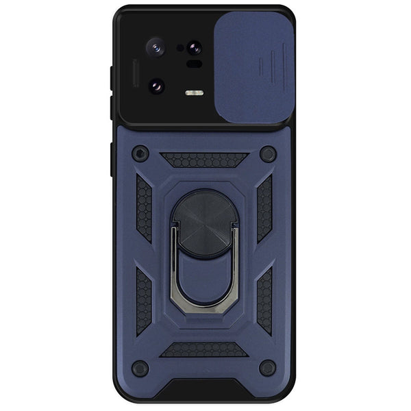 Capa Xiaomi 13 Lite Military com proteção de câmera deslizante e anel 360º - Azul Escuro