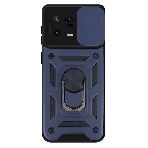 Capa Xiaomi 13 Pro Military com proteção de câmera deslizante e anel 360º - Azul