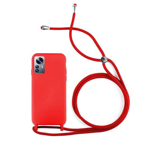 Capa Xiaomi 12 Pro Silicone Cordão - Vermelho