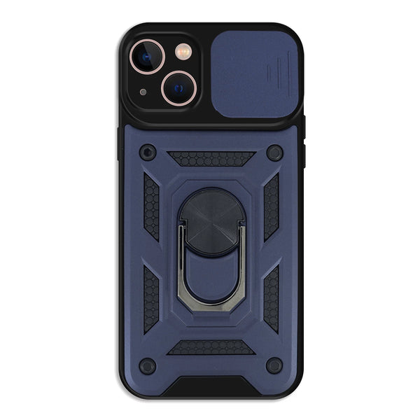 Capa iPhone 14 Plus com Proteção de Câmera deslizante - Azul Escuro