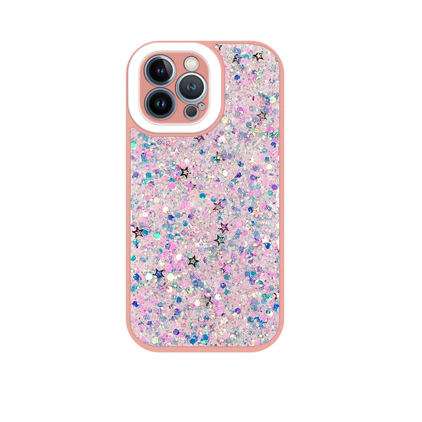 Capa Glitter Purpurina fluorescente para iPhone 14 Pro - Rosa