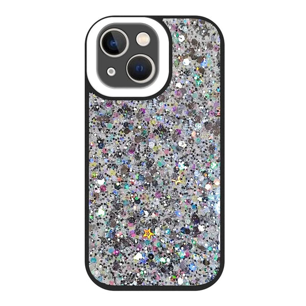 Capa Iphone 14 Plus Glitter Purpurina fluorescente -  Preto