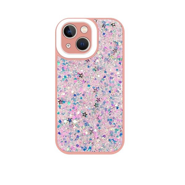 Capa Glitter Purpurina fluorescente para iPhone 14 - Rosa