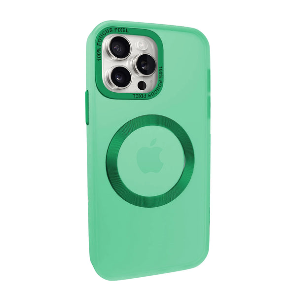 Capa Magsafe com cobertura de câmera para iPhone 15 Pro - Verde