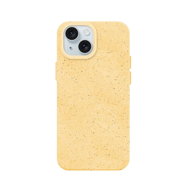 Capa de Silicone Biodegradável para iPhone 15 Plus - Amarelo
