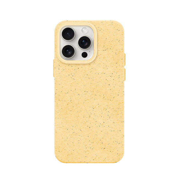 Capa de Silicone Biodegradável para iPhone 15 Pro - Amarelo