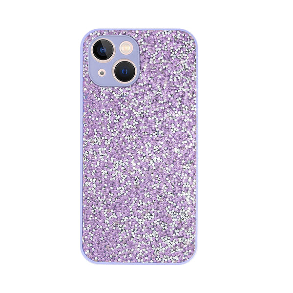 Capa De Silicone Glitter para iPhone 14 - Lilás
