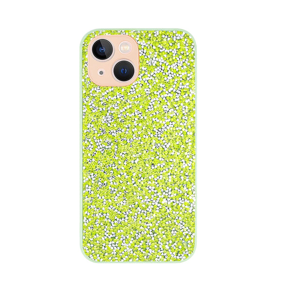 Capa De Silicone Glitter para iPhone 14 - Verde