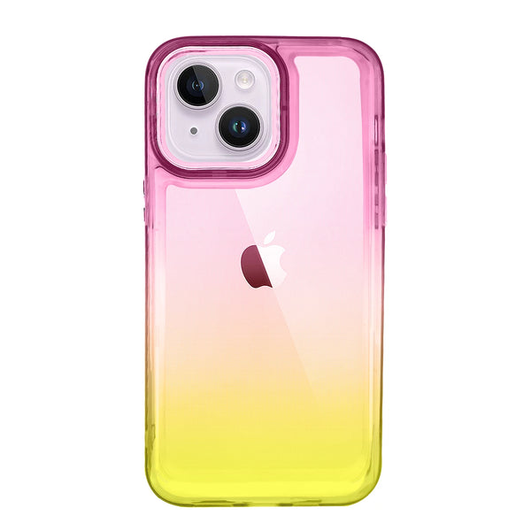 Capa iPhone 14 Space Degradê - Rosa e Amarelo