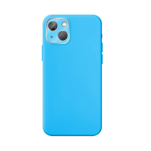 Capa de silicone com proteção de camera para iphone 13 azul