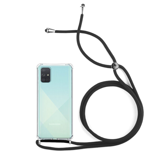 Capa de gel transparente antichoque com cordão para Galaxy A51 4G