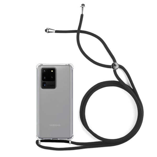 Capa de gel transparente antichoque com cordão para Samsung Galaxy S20 Ultra