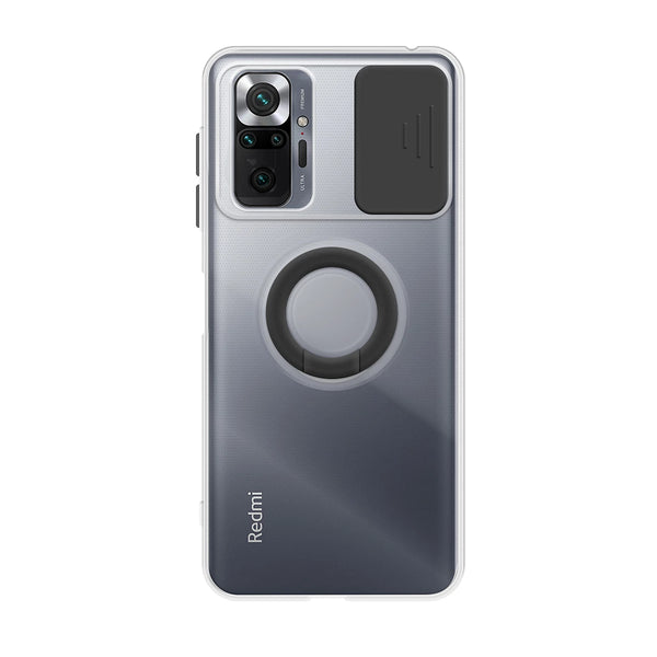 Capa de gel com tampa da câmera deslizante e anel para Redmi Note 10 Pro
