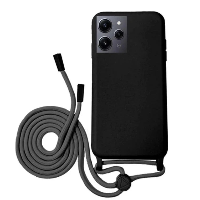 Capa Xiaomi Redmi 12 Silicone Cordão - Preto