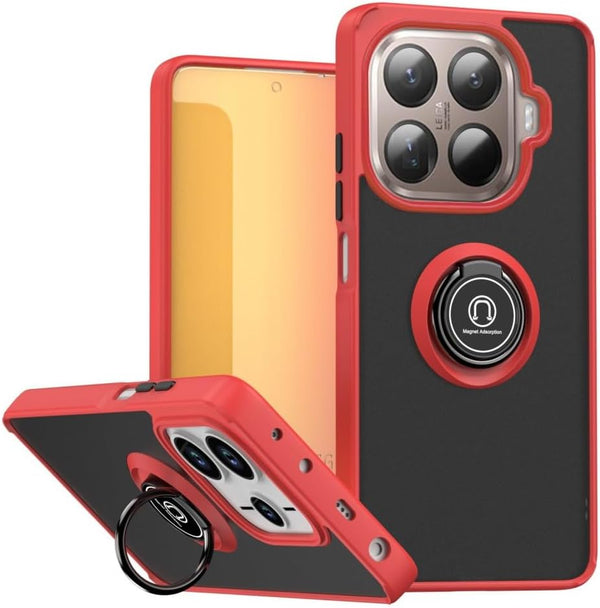 Capa Xiaomi 15T Pro Smoked Iman Anel - Vermelho