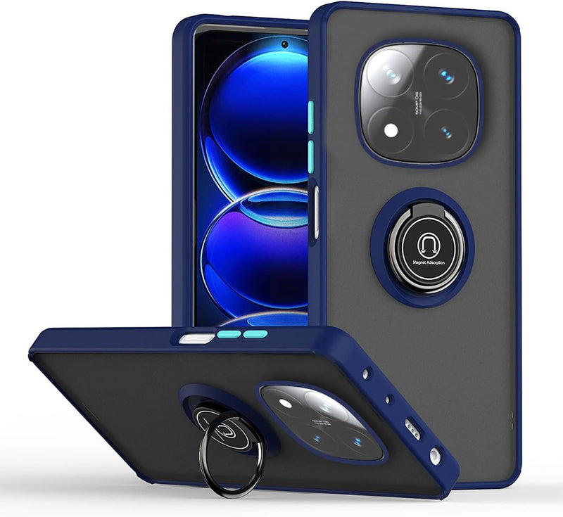 Capa Xiaomi Redmi Note 14 Pro Plus iman Anel - Azul Escuro
