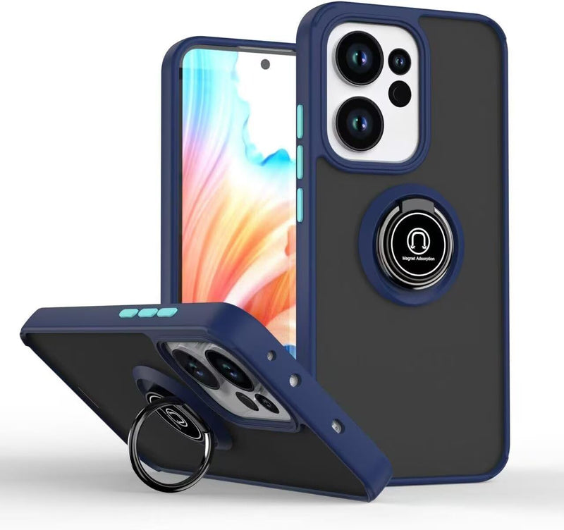 Capa Oppo Reno 14 Smoked Iman Anel - Azul