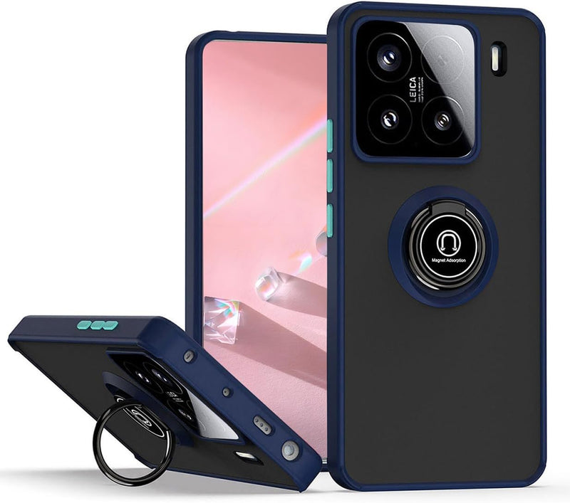 Capa Xiaomi 15 Smoked Iman Anel - Azul Escuro
