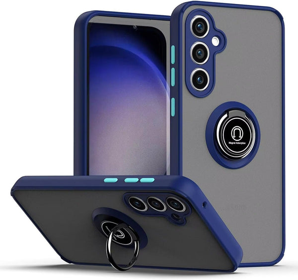 Capa Samsung Galaxy S25 Smoked Iman Anel - Azul Escuro