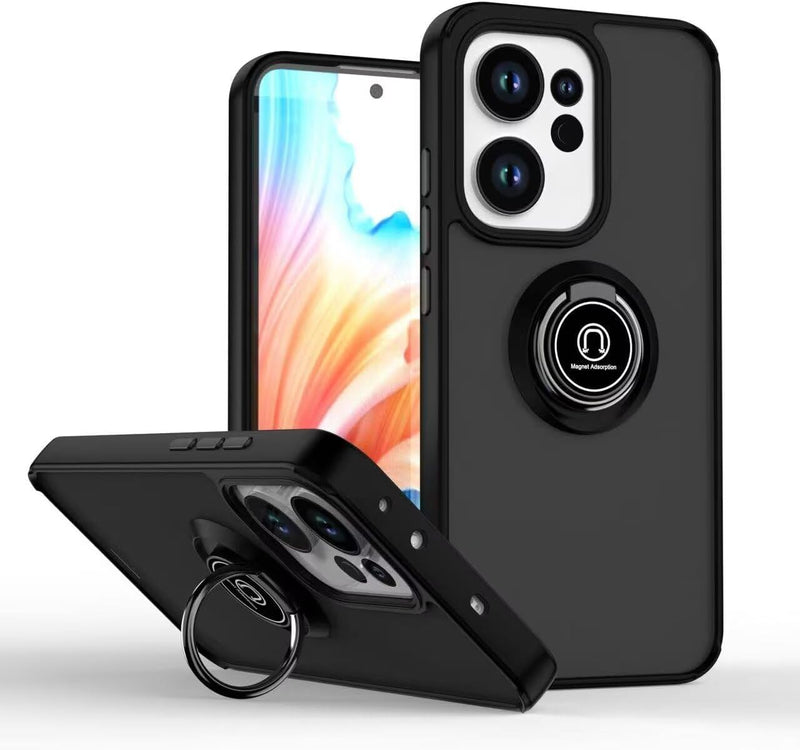 Capa Oppo Reno 14 Smoked Iman Anel - Preto