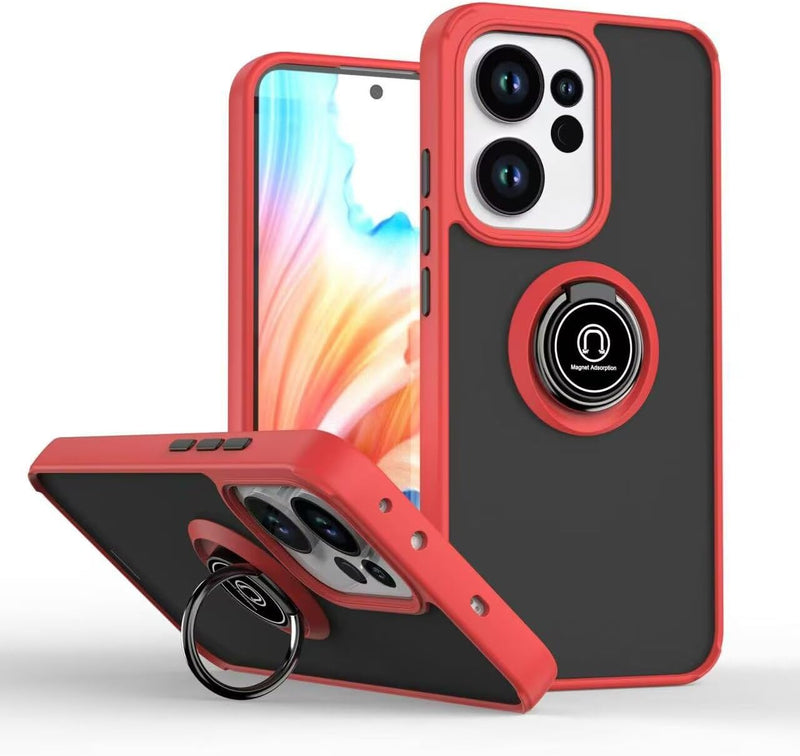 Capa Oppo Reno 14 Smoked Iman Anel - Vermelho