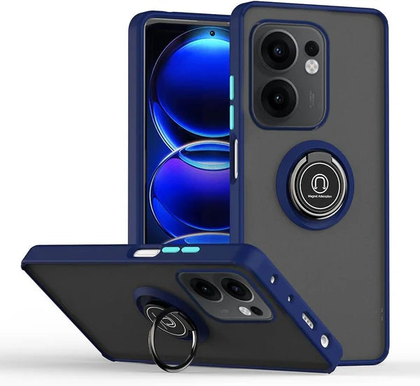 Capa Oppo Reno 14 FS Smoked Iman Anel - Azul