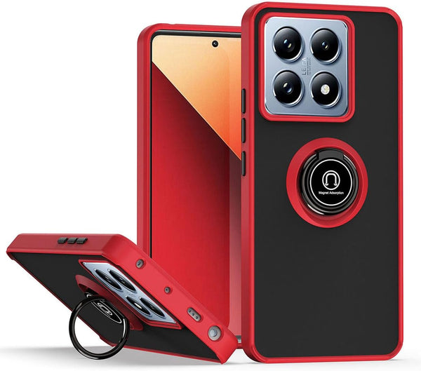 Capa Xiaomi 15T Smoked Iman Anel - Vermelho