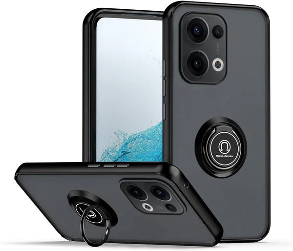 Capa Oppo Reno 14 Smoked Iman Anel - Preto