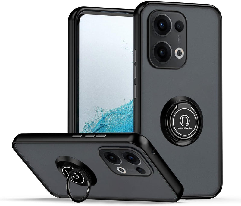 Capa Oppo Reno 13 5G Smoked Iman Anel - Preto