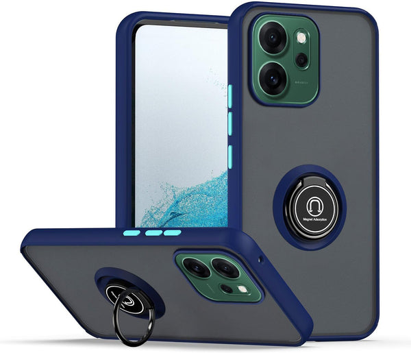 Capa Oppo Reno 14 FS Smoked Iman Anel - Azul