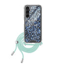 Capa Samsung Galaxy S23 FE Purpurina Cordão - Azul Turquesa