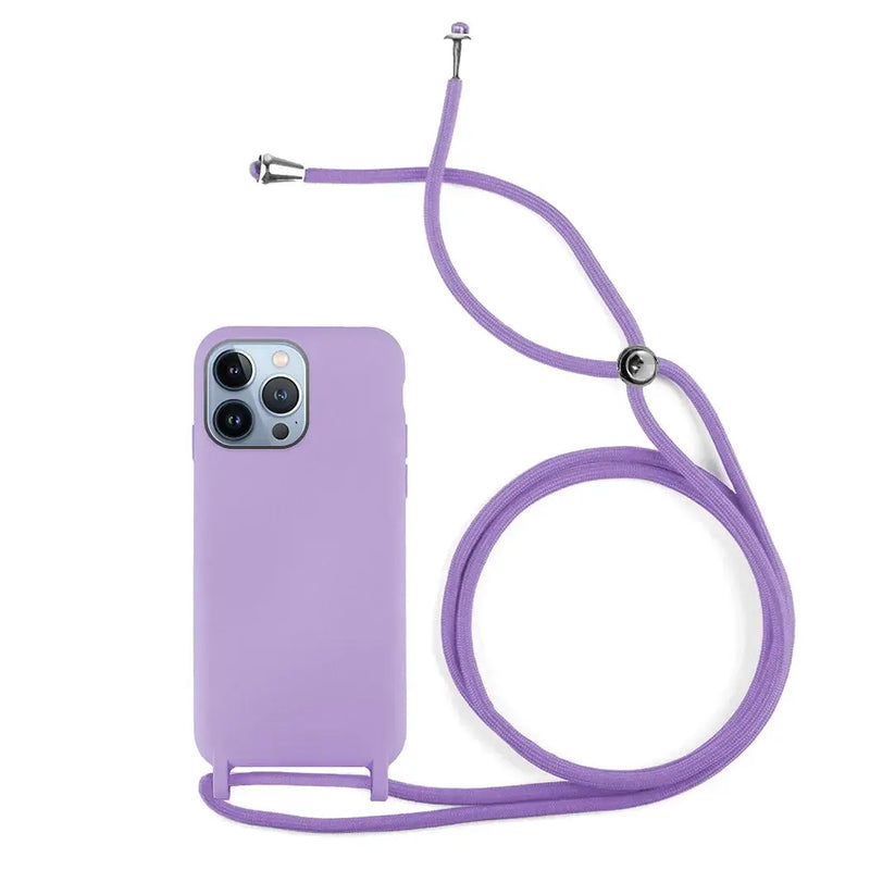 Capa de Silicone com Cordão para iPhone 15 Pro