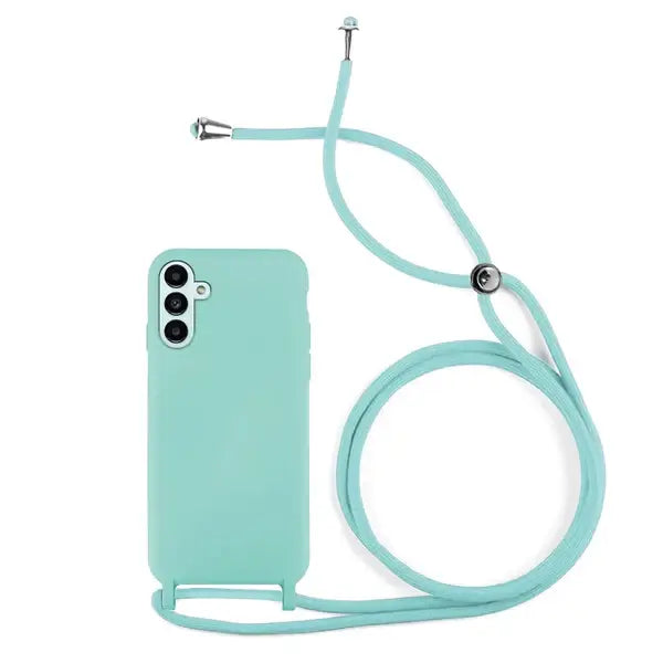 Capa Samsung Galaxy A14 4G/5G Silicone Cordão - Azul Turquesa