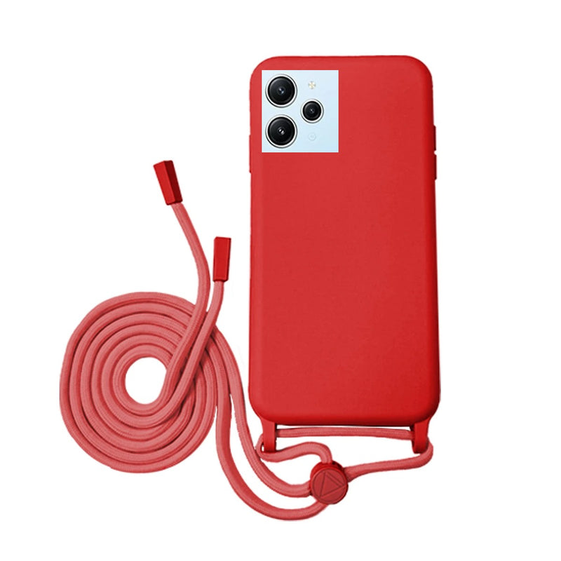 Capa Xiaomi Redmi 12 Silicone Cordão - Vermelho