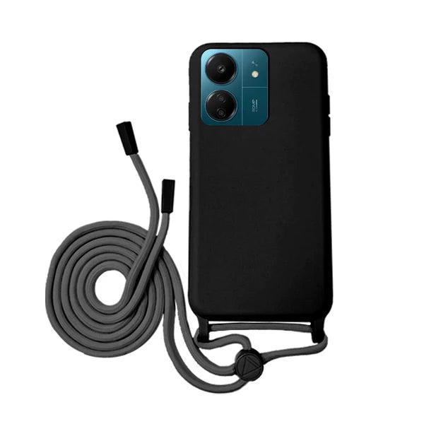 Capa Xiaomi Redmi 13C Silicone Cordão - Preto