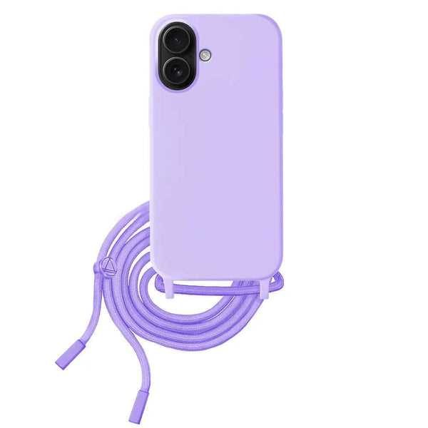 Capa iPhone 16 Plus Silicone Cordão - Lilás