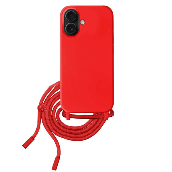 Capa iPhone 16 Plus Silicone Cordão - Vermelho