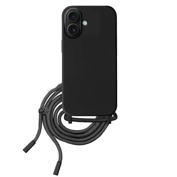 Capa iPhone 16 Silicone Cordão - Preto