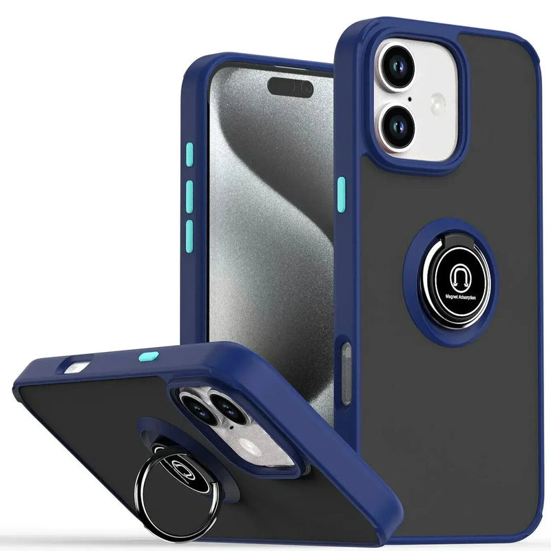 Capa iPhone 16 Smoked Iman Anel - Azul