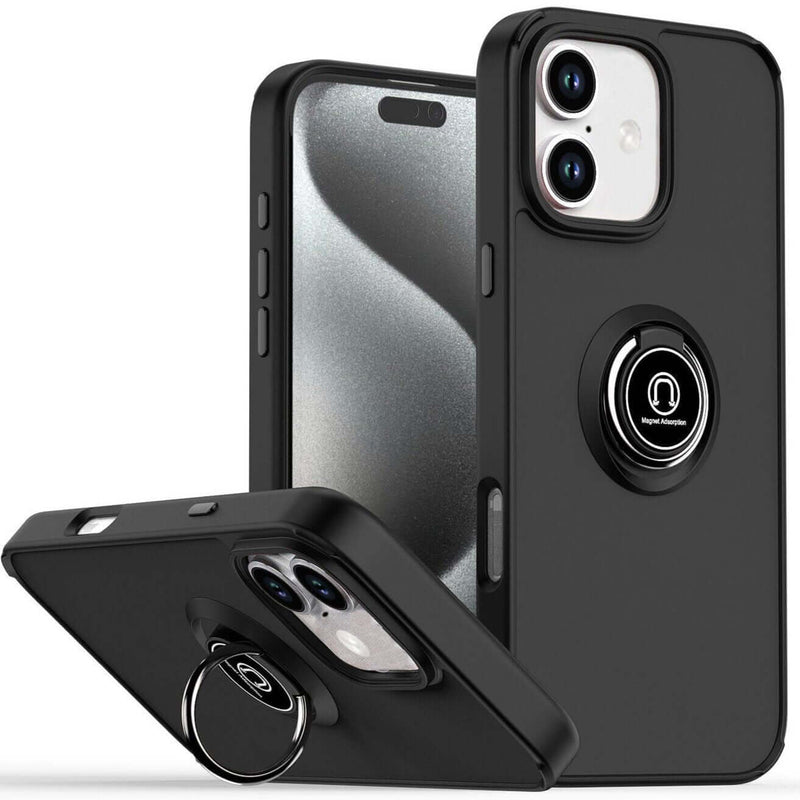 Capa iPhone 16 Smoked Iman Anel - Preto